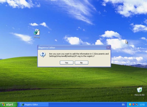 Правка реестра Windows XP даёт доступ к обновлениям